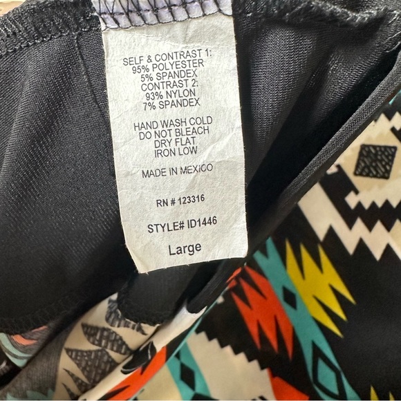 Iris Basic Aztec Print Dress, Sheer Mesh Long Sleeve, size large - Picture 10 of 10